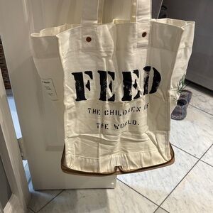 FEED Canvas Tote Bag in Natural with Black Logo